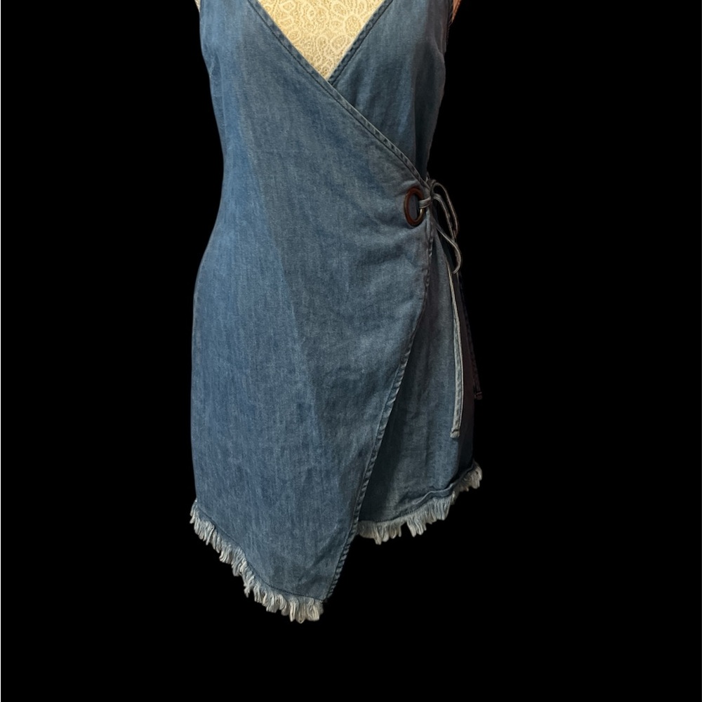 Forever 21 Light Blue Denim Wrap Dress